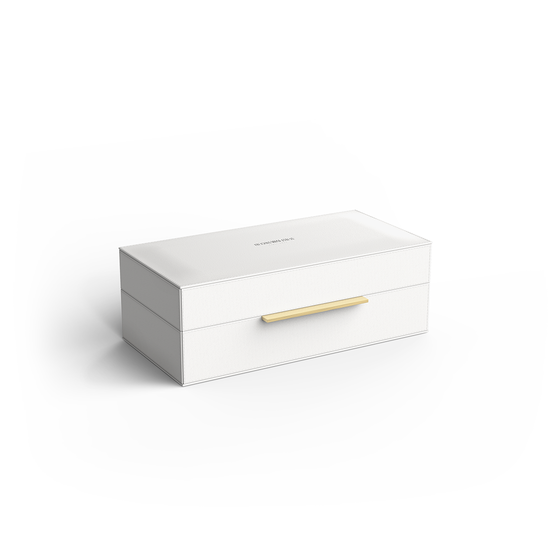Multi purpose box - White - faux leather Box S