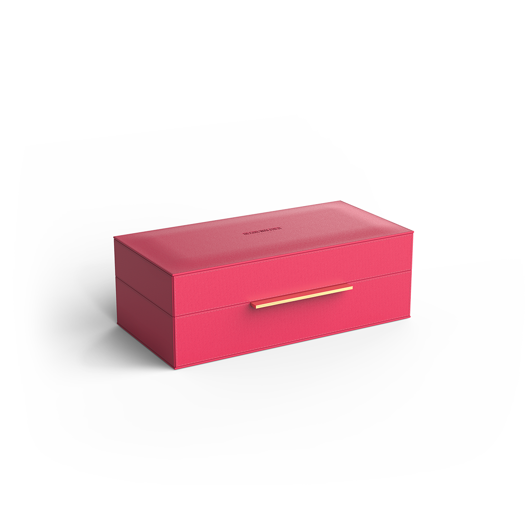 Multi purpose box - magenta - faux leather Box S