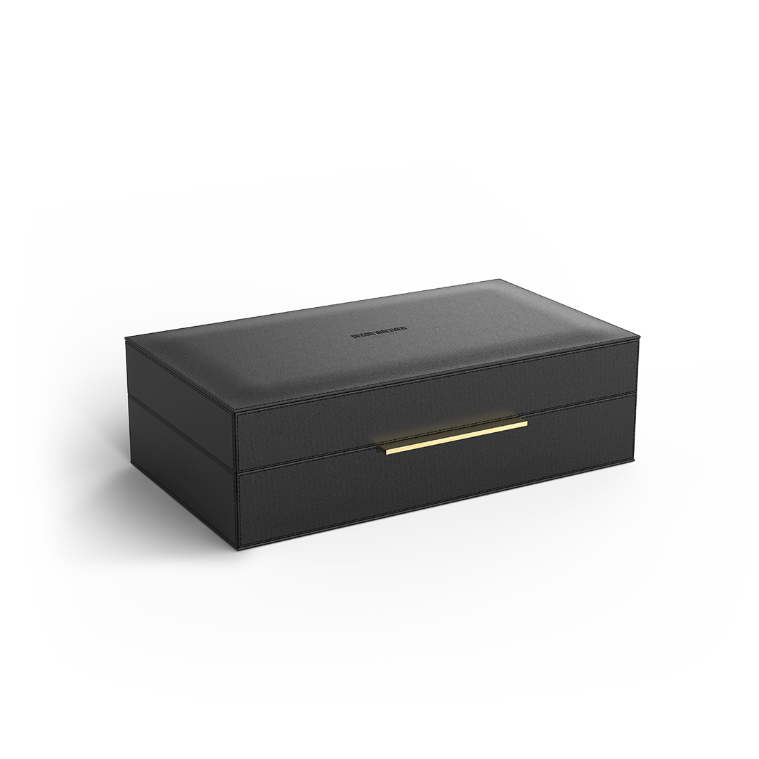 Multi purpose box - Black - faux leather Box L