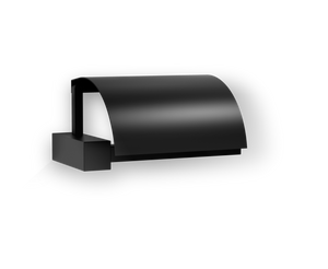 Corner Toilet Paper Holder with Lid Fixed TPH4 - Matte Black