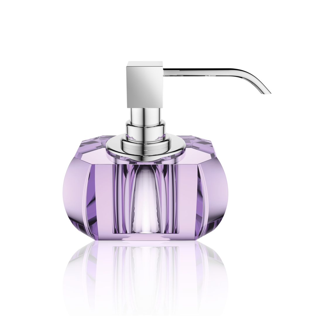 Kristall soap dispenser violet - chrome