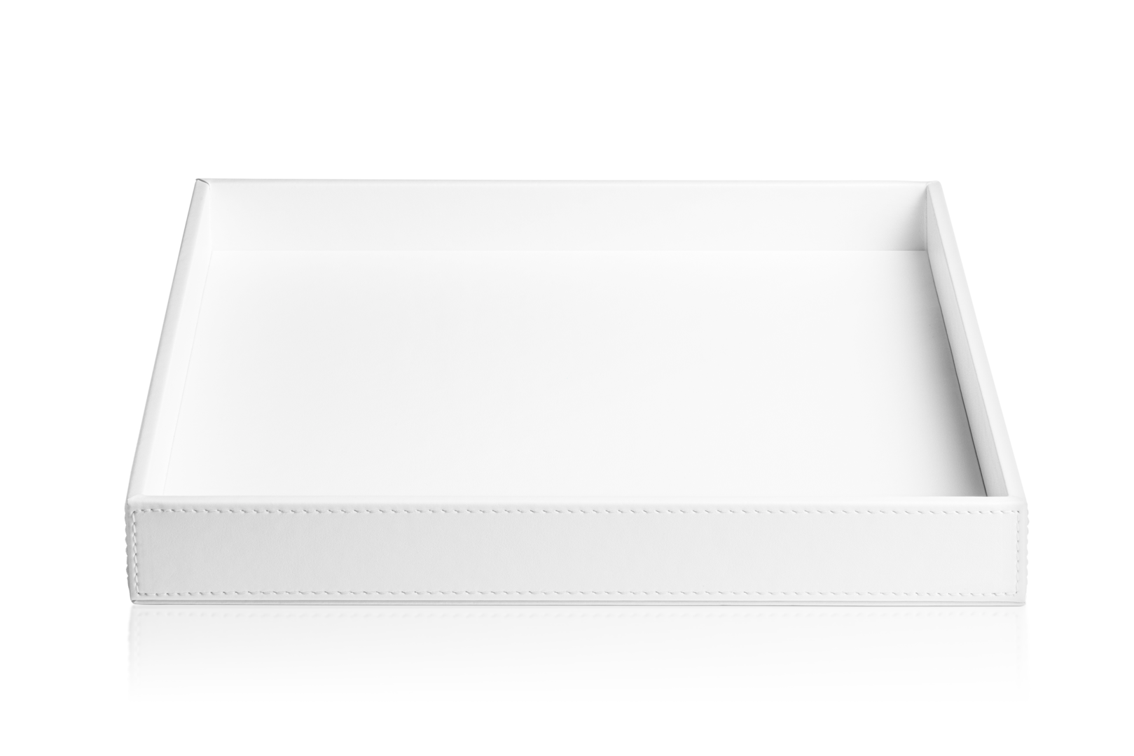 Tab Q Brownie - Multi Purpose Shelf / Tray - Artificial Leather - White