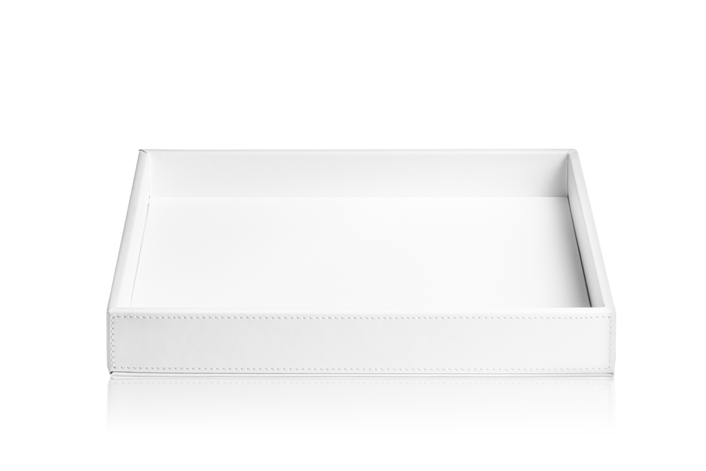 Tab R Brownie - Multi Purpose Shelf / Tray - Artificial Leather - White