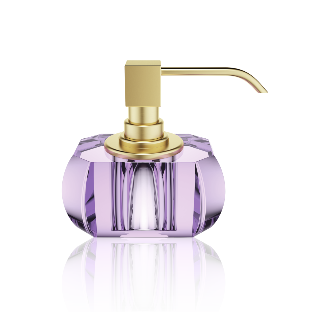 Soap Dispenser Kristall - Violet - Matt Gold