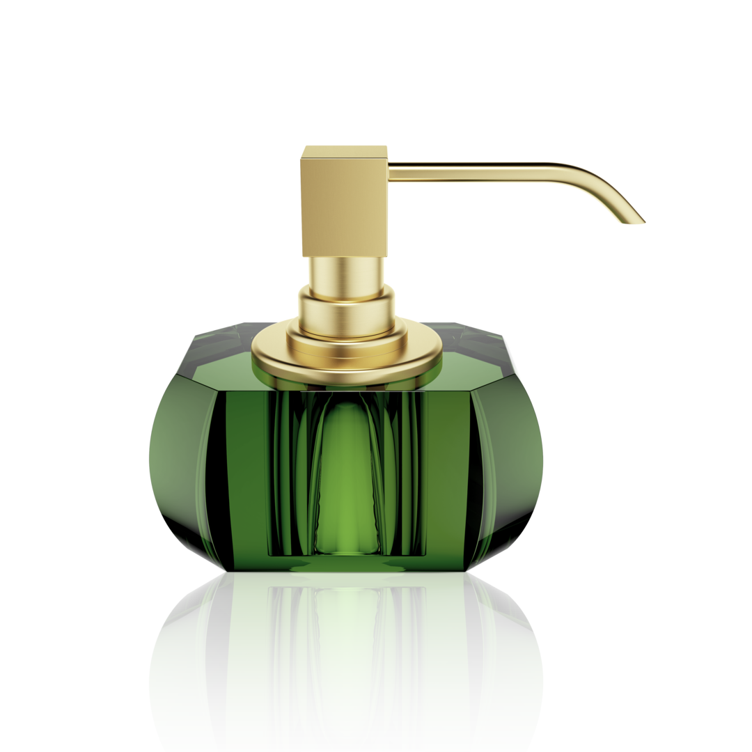 Soap Dispenser Kristall English Green - Gold Matt