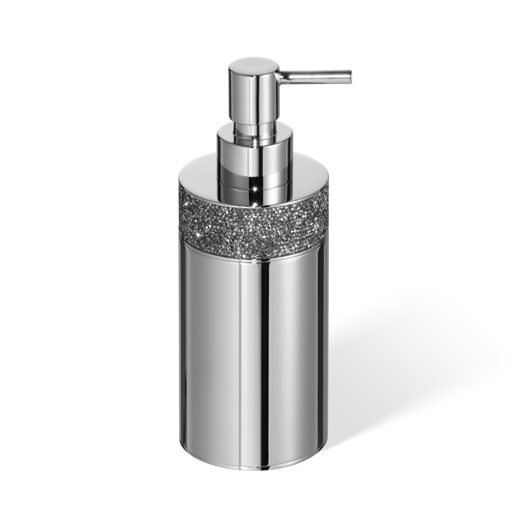 Swarovski Crystals - Rocks soap dispenser free standing chrome