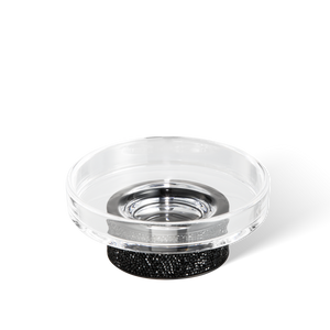 Soap Dish Rocks STS Swarovski Matte Black - Clear Glass