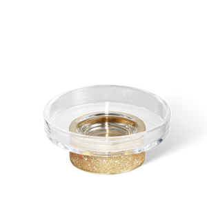 Soap Dish Rocks STS Swarovski Matte Gold - Clear Glass