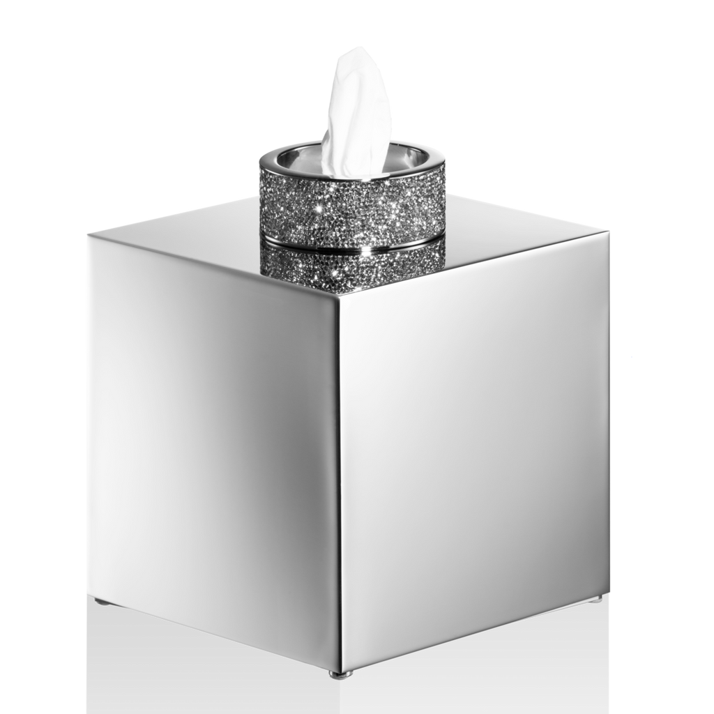 Rocks Tissue Box Swarovski - Chrome