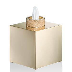 Rocks Tissue Box Swarovski - Matte Gold