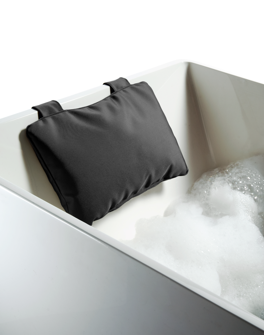 Loft Bath Pillow with Suction Cups - Black Nylon