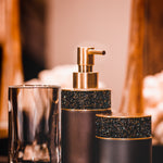 Swarovski Crystals - Rocks soap dispenser free standing dark bronze / matt gold